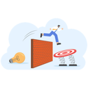پیش‌نمایش فایل businessman-jump-across-wall-to-got-target-11533965 از پک کسب و کار