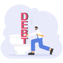 پیش‌نمایش فایل businessman-push-button-word-debt-down-toilet-11533981 از پک کسب و کار