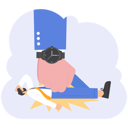 پیش‌نمایش فایل businessman-pinned-on-floor-by-huge-hand-boss-with-big-clock-11534004 از پک مالی کسب و کار