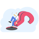 پیش‌نمایش فایل businessman-sliding-from-question-mark-to-black-hole-11533985 از پک مالی کسب و کار