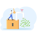 پیش‌نمایش فایل businessman-unlock-pipe-money-11533991 از پک مالی کسب و کار