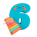 پیش‌نمایش فایل six-number-4863652 از پک الفبا و اعداد