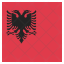 پیش‌نمایش فایل albania-40 از پک پرچم کشور به صورت مربع رنگی