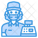 پیش‌نمایش فایل cashier-3433130 از پک آواتار شغل زن با ماسک