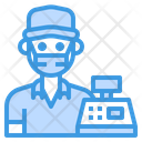 پیش‌نمایش فایل cashier-3435619 از پک آواتار شغل مرد با ماسک