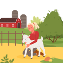پیش‌نمایش فایل girl-playing-with-goat-9191114 از پک سبک زندگی روستایی