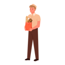 پیش‌نمایش فایل sales-boy-holding-grocery-bag-9190843 از پک پسر فروش