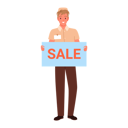 پیش‌نمایش فایل sales-boy-holding-sale-board-9190838 از پک پسر فروش