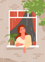 پیش‌نمایش فایل girl-looking-at-rainfall-while-standing-at-window-sill-9467459 از پک متفرقه