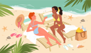 پیش‌نمایش فایل women-gossiping-while-sunbathing-at-beach-9467453 از پک متفرقه