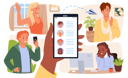پیش‌نمایش فایل friends-doing-online-video-call-9484078 از پک مفهوم محور