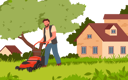 پیش‌نمایش فایل man-cutting-grass-using-lawn-mower-9484056 از پک مفهوم محور