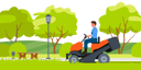 پیش‌نمایش فایل man-using-grass-cutting-machine-9484057 از پک مفهوم محور