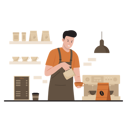 پیش‌نمایش فایل barista-making-coffee-7549183 از پک کافی شاپ