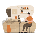پیش‌نمایش فایل man-working-on-laptop-at-coffee-shop-7549186 از پک کافی شاپ