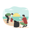 پیش‌نمایش فایل two-man-cleaning-beach-from-trash-8838900 از پک مردم در حال تمیز کردن ساحل