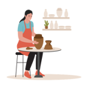 پیش‌نمایش فایل woman-makes-clay-vase-8947136 از پک افراد در حال ساخت گلی سفالی
