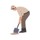 پیش‌نمایش فایل archeologist-man-digging-using-spade-10099792 از پک باستان شناس