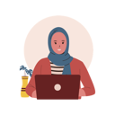 پیش‌نمایش فایل haji-woman-working-on-laptop-10205373 از پک زن مسلمان در حال استفاده از لپ تاپ