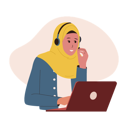 پیش‌نمایش فایل woman-muslim-using-laptop-10205370 از پک زن مسلمان در حال استفاده از لپ تاپ