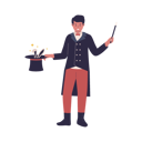 پیش‌نمایش فایل magician-performing-magic-show-in-circus-11177492 از پک هنرمندان و حیوانات اجراکننده سیرک