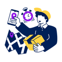 پیش‌نمایش فایل delivery-courier-man-holding-package-7138929 از پک شغل و حرفه