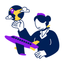 پیش‌نمایش فایل flight-attendant-explains-the-purpose-of-the-flight-7138930 از پک شغل و حرفه