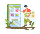 پیش‌نمایش فایل man-carrying-credit-card-and-choosing-clothes-online-3964256 از پک خرید آنلاین