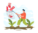 پیش‌نمایش فایل man-collecting-online-shopping-discount-vouchers-3964258 از پک خرید آنلاین