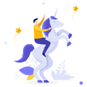 پیش‌نمایش فایل businessman-riding-unicorn-5627385 از پک متفرقه