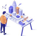 پیش‌نمایش فایل architect-looking-at-city-model-on-table-3134196 از پک شهر مدرن