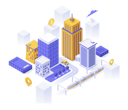پیش‌نمایش فایل downtown-buildings-and-streets-map-pins-and-place-for-text-3134177 از پک شهر مدرن