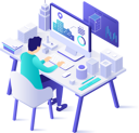 پیش‌نمایش فایل engineer-or-architect-working-at-desk-with-computer-and-city-model-or-plan-on-it-3134194 از پک شهر مدرن