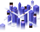 پیش‌نمایش فایل futuristic-down-town-at-evening-glowing-buildings-and-skyscrapers-road-intersection-or-crossroad-3134191 از پک شهر مدرن