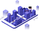 پیش‌نمایش فایل futuristic-megalopolis-at-night-glowing-buildings-and-skyscrapers-on-smartphone-screen-3134190 از پک شهر مدرن
