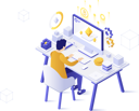 پیش‌نمایش فایل bitcoin-miner-sitting-at-computer-3327875 از پک ارز دیجیتال