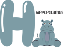پیش‌نمایش فایل hippopotamus-11676049 از پک الفبای حیوانات