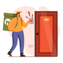 پیش‌نمایش فایل food-delivery-guy-ringing-bell-4650522 از پک تحویل غذا
