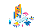 پیش‌نمایش فایل e-library-4836206 از پک ایزومتریک