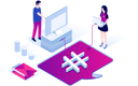 پیش‌نمایش فایل hashtag-promotion-4866596 از پک ایزومتریک