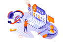پیش‌نمایش فایل customer-support-executive-helping-customer-4919794 از پک ایزومتریک