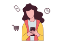 پیش‌نمایش فایل woman-doing-shopping-using-mobile-5415333 از پک خرید