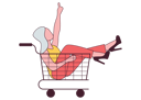 پیش‌نمایش فایل woman-sitting-under-trolley-5415348 از پک خرید