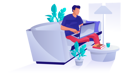 پیش‌نمایش فایل freelancer-working-on-laptop-at-home-5756451 از پک مجموعه متنوع
