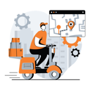 پیش‌نمایش فایل delivery-boy-riding-on-scooter-with-delivery-box-5769306 از پک تحویل