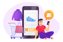 پیش‌نمایش فایل man-doing-shopping-on-mobile-6021084 از پک سبک زندگی مردم