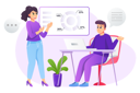 پیش‌نمایش فایل woman-presenting-business-data-6021089 از پک سبک زندگی مردم