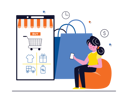 پیش‌نمایش فایل woman-doing-mobile-shopping-6430729 از پک خرید با موبایل