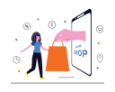 پیش‌نمایش فایل woman-doing-online-shopping-6430728 از پک خرید با موبایل