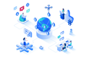 پیش‌نمایش فایل social-network-community-of-friends-6430927 از پک متنوع – سبک ایزومتریک